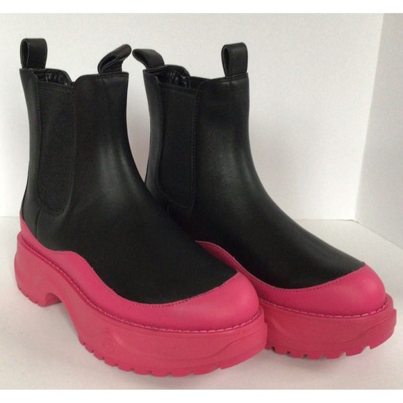 NEW MICHAEL KORS Dupree Chunky Leather Chelsea Boots,  Black Multi (Size 7.5 M) - Picture 7 of 12